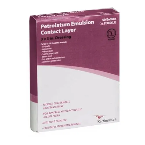 Cardinal Health - PETROCL33 - Med Petrolatum Emulsion Contact Layer 3" x 3".