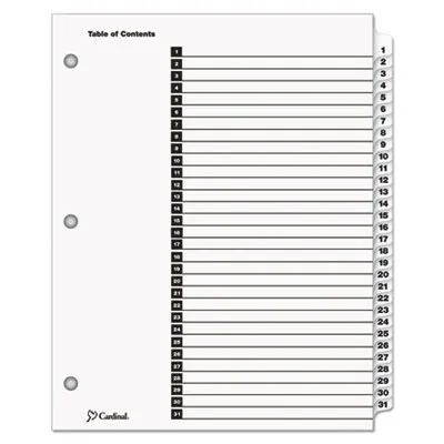 Cardinalbr - From: CRD60113 To: CRD61518 - Onestep Printable Table Of Contents And Dividers