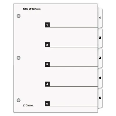 Cardinalbr - From: CRD60533 To: CRD61038 - Quickstep Onestep Printable Table Of Contents And Dividers