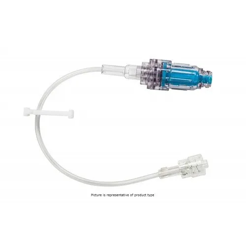 BD Becton Dickinson - MP5301-C - Extension Set, Pressure Rated, Purple Striped, (1) MaxPlus Clear Needle-Free Connector, Pinch Clamp, Spin Male Luer Lock, Not Made w/ DEHP, 8.5" Length, 0.8 ml PV, Sterile, 50/cs (Continental US Only)