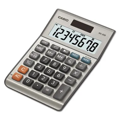 Casioinc - CSOMS80B - Ms-80B Tax And Currency Calculator, 8-Digit Lcd