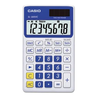 Casioinc - CSOSL300VCBE - Sl-300Svcbe Handheld Calculator, 8-Digit Lcd, Blue