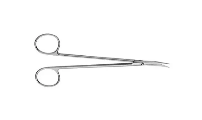 V. Mueller - CH5675 - Tenotomy Scissors V. Mueller Potts 6 Inch Length Surgical Grade Stainless Steel NonSterile Finger Ring Handle Curved Blunt Tip / Blunt Tip