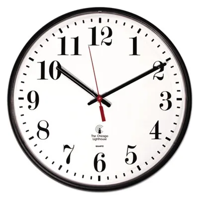 Chgolthseb - ILC67300002 - Quartz Slimline Clock, 12.75" Overall Diameter, Black Case, 1 Aa (Sold Separately)