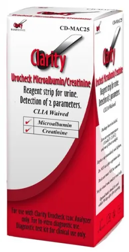 Clarity Diagnostics - CD-MAC25 - Clarity Urocheck, Microalbumin, Creatinine, CLIA Waived