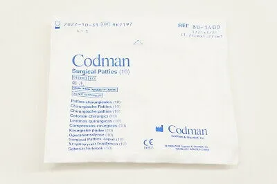 Codman - 80-1399 - CODMAN SURGICAL PATTIES 1/4 INCH  X 1/4 INCH (0.64 CM X 0.64 CM)