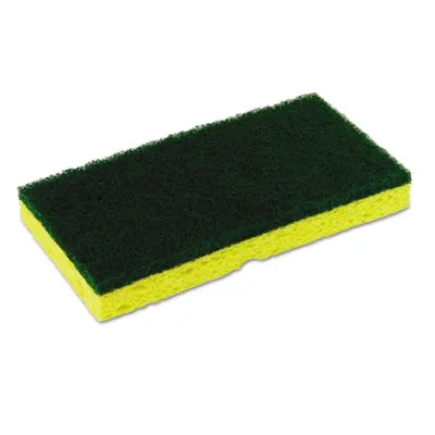 Continetal - CMCSS652 - Medium-Duty Scrubber Sponge, 3 1/8 X 6 1/4 In, Yellow/Green, 5/Pk, 8 Pk/Ct