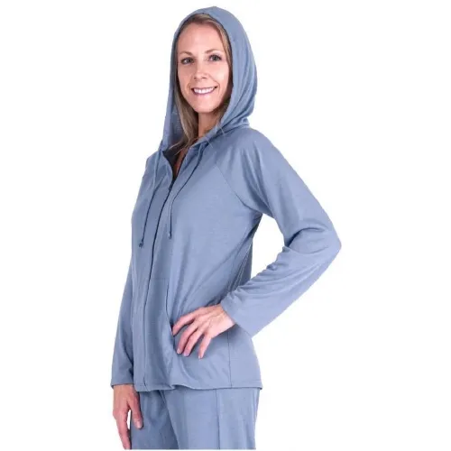 Cool-jams - T2134-DP - Womens Mix And Match Moisture Wicking Zip Hoodie Lounge Jacket, Dus