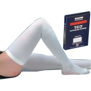 Cardinal Health - From: 4302 To: 4304  T.E.D. T.E.D. Thigh Length Continuing Care Anti Embolism Stockings Large, Regular Length, Latex free, White