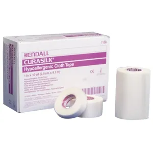 Cardinal Health - Kendall Hypoallergenic Silk - From: 7138C To: 7139C -  Hypoallergenic Medical Tape  White 1 Inch X 10 Yard Silk Like Cloth NonSterile