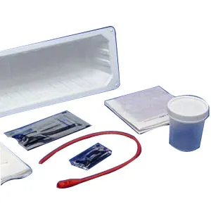 Cardinal - Kenguard - 75005 - Intermittent Catheter Tray Kenguard 14 Fr. Without Balloon Red Rubber
