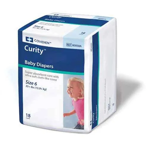Cardinal - Curity Ultra FITS - 80008A- - Unisex Baby Diaper Curity Ultra FITS Size 1 Disposable Heavy Absorbency