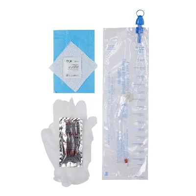 Cure - CS16 - Intermittent Catheter Tray Cure Catheter Closed System / Straight Tip 16 Fr. Without Balloon