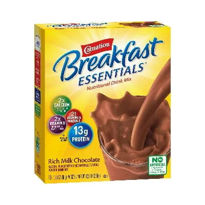 Nestle Healthcare Nutrition - 12458851 - Carnation Breakfast Essentials, Ready To Drink, High Protein, Classic French Vanilla, 8 fl oz., 220 calories per reclosable carton.