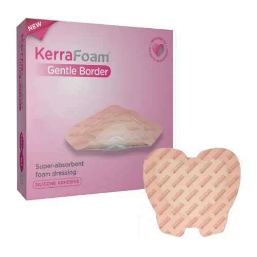 3M - KerraFoam Gentle Border - CWL1040 -  Foam Dressing  9 X 10 Inch With Border Film Backing Silicone Adhesive Sacral Sterile