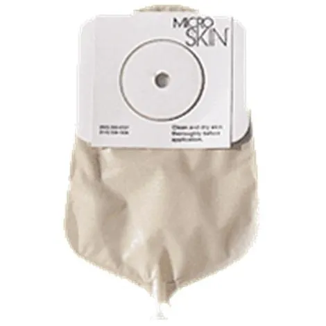 Cymed - Microskin - From: 86338E To: 86338W -  Platinum extended wear microskin urostomy pouches with new 6mm microderm plus washer. 9" pouch, anti reflux design, supplied with one night drainage adapter, 1 1/2" stoma.