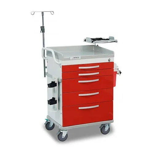 Detecto - From: WC33669RED To: WC33669RED-L - WC33669 Whisper Series Er Medical Cart, 5 Drawers