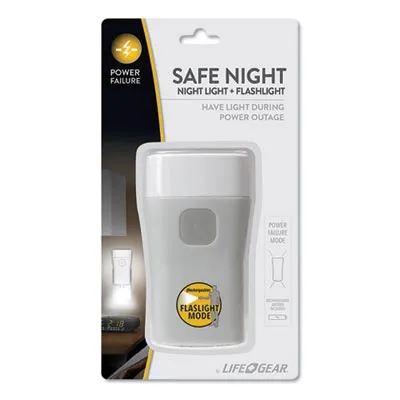Dorcy Intl - DCY413788 - Safe Night Nightlight + Flashlight, 1 Rechargeable Lithium-Ion Battery (Included), Gray