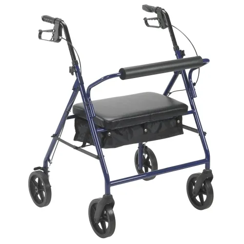Drive Devilbiss Healthcare - Drive Medical - From: 10216BL-1 To: 10216RD-1 -  Drive Bariatric Rollator with 8" Wheels, Padded Seat, Blue