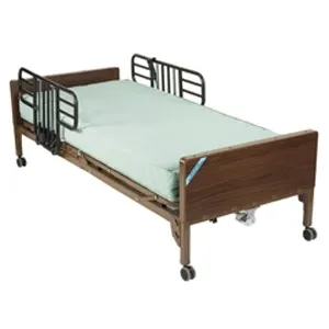 Drive Devilbiss Healthcare - Drive Medical - From: 15033BV-PKG-1 To: 15033BV-PKG-2 -  Delta Ultra Light Full Electric Bed with Half Rails and Innerspring Mattress