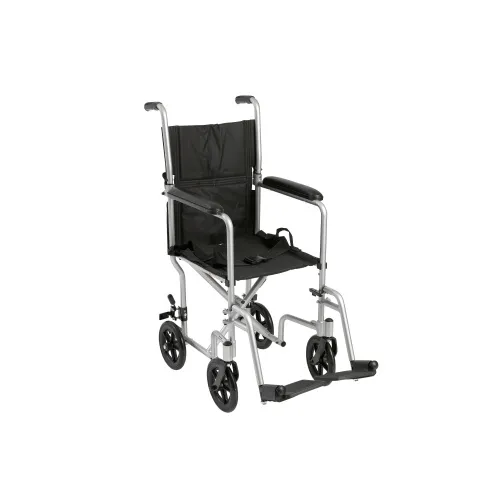 Drive Medical - atc19-sl - Lightweight Silver Transport Wheelchair