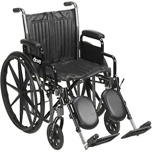 Drive Medical - ssp220dda-elr Sport 2 Wheelchair, Detachable Desk Arms, Elevating Leg Rests, Seat