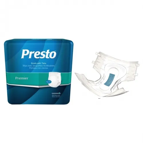 Drylock Technologies - ABB11020 - Presto Moderate Absorbency Incontinence Brief, Breathable, Medium, 32" to 44" Waist, White