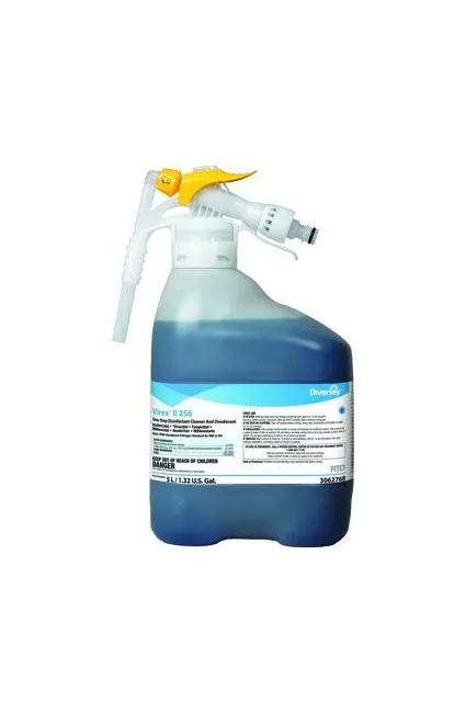 Lagasse - Diversey Virex II 256 - DVS3062768 - Diversey Virex II 256 Surface Disinfectant Cleaner Quaternary Based RTD Dispensing System Liquid Concentrate 5 Liter Bottle Mint Scent NonSterile