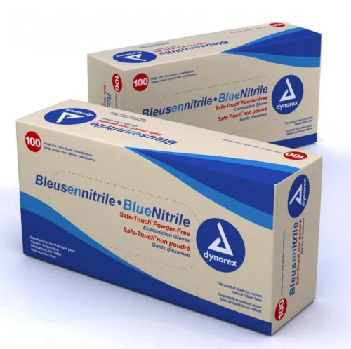 Dynarex - From: 2511 To: 2514 - Nitrile Exam Glove (non latex) Non Sterile, Powder Free, X Large, Blue, 100ct / BX