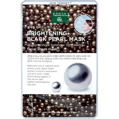 Earth Therapeutics - 235967 - Skin Therapy Black Pearl Facial Sheet Mask 1 count