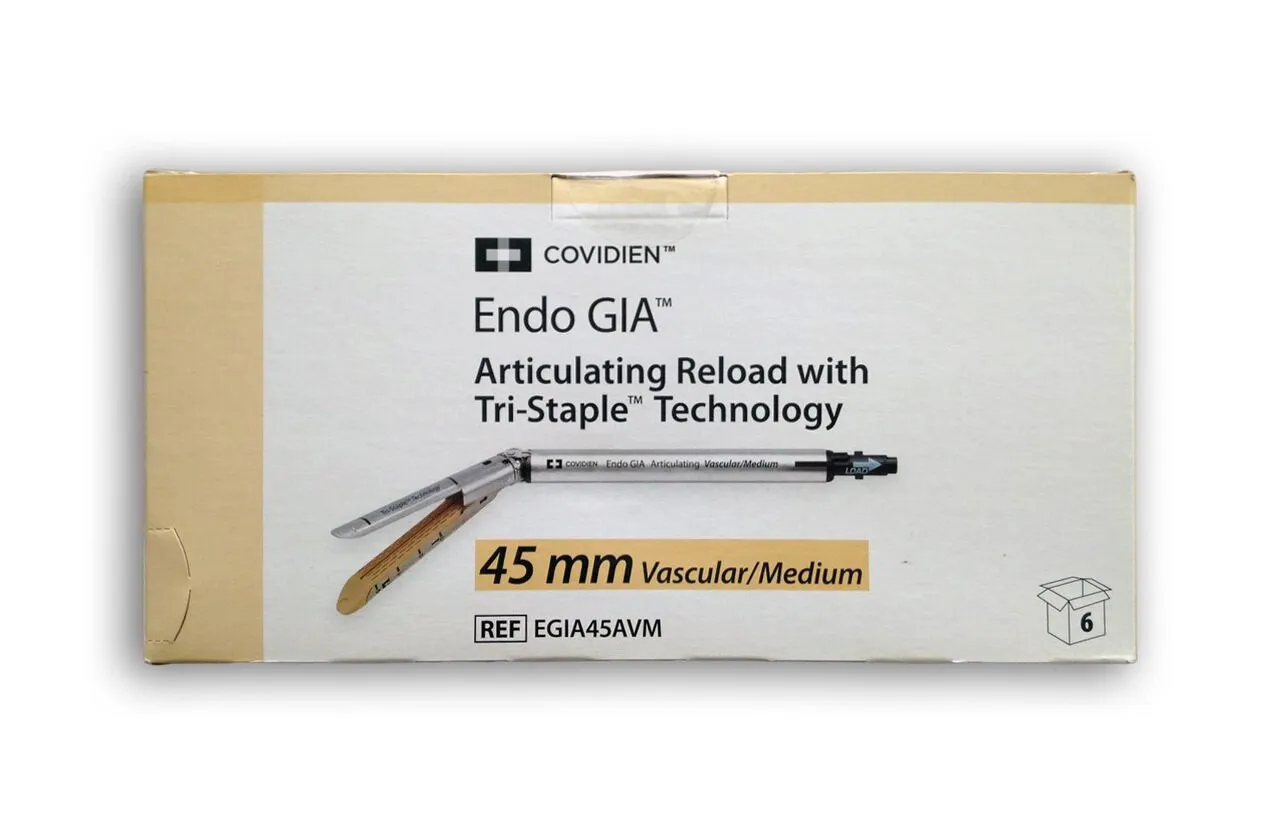 COVIDIEN - EGIA45AVM - Covidien Gia Reload: Gold Articulating Vascular/medium Reload W/tri-staple 45mm (no Patient Labels)