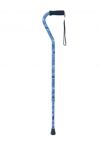 Essential Medical Supply - From: W1344O To: W1344R - Essential Medical  Offset Cane with Rib Handle with Ocean Design