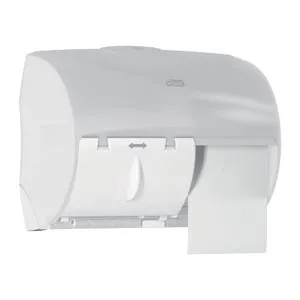 Essity - 565720 - Bath Tissue Roll Dispenser, Twin, for OptiCore, Universal, White, T11, Plastic, 8.2" x 11" x 7.2", 1/cs