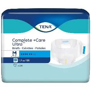 Essity - 69962 -  TENA Complete + Care Ultra Unisex Adult Incontinence Brief TENA Complete + Care Ultra Medium Disposable Moderate Absorbency