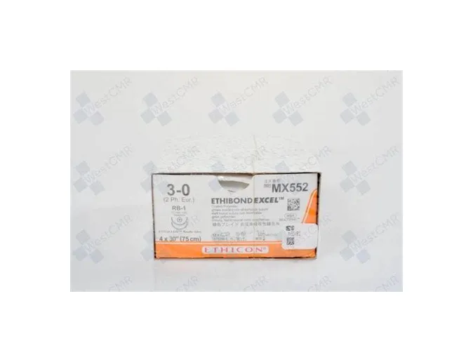 Ethicon Suture - MX552 - ETHICON SUTURE ETHIBOND EXCEL POLYESTER SUTURE TAPER POINT  30 430" GREEN BRAID NDLE RB1 RB1 1DZ/BX