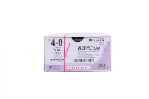 Ethicon Suture - VCP773D - ETHICON VICRYL PLUS COATED ANTIBACTERIAL SUTURE TAPER POINT SIZE 40 818" VIOLET BRAIDED 1DZ/BX