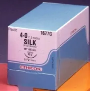 Ethicon Suture - K891H - ETHICON PERMAHAND SILK SUTURE SIZE 40 30" SILK BLACK NEEDLE C1 3DZ/BX