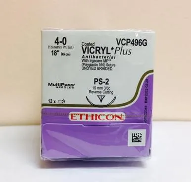 Ethicon - VCP518H - Suture 0 (3.5 Metric) 36in Vicryl Plus Antibacterial  V-34