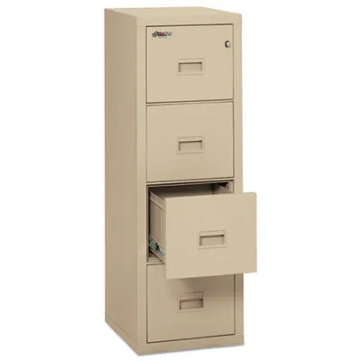 Firekingin - FIR4R1822CPA - Turtle Four-Drawer File, 17.75W X 22.13D X 52.75H, Ul Listed 350 For Fire, Parchment