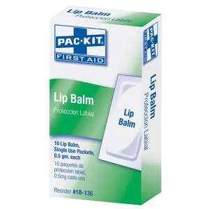 First Aid Only - 18-135 - Lip Balm Packets, 10/bx (DROP SHIP ONLY - $50 Minimum Order)