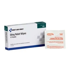 First Aid Only - G326 - Sting Relief Wipes, 50/bx  (DROP SHIP ONLY)