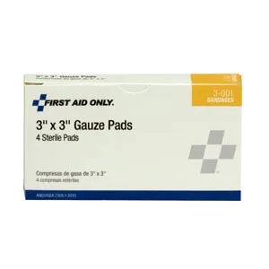 First Aid Only - B207 - Sterile Gauze Pads, 4"x4", 4/bx (DROP SHIP ONLY - $50 Minimum Order)