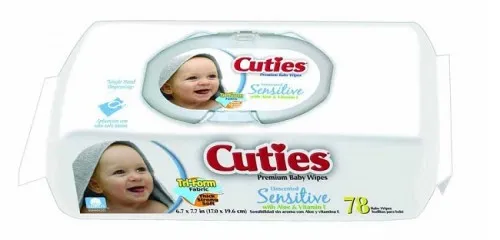 First Quality - From: CR-16413/3 To: CR-16513/2  Baby Wipe Cuties&reg; Soft Pack Aloe / Vitamin E Unscented 72 Count