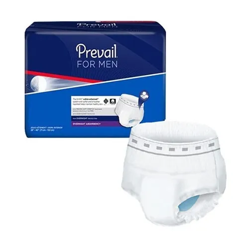 First Quality - Prevail Men's Overnight - PMX-512 - Male Adult Absorbent Underwear Prevail Men's Overnight Pull On with Tear Away Seams Small / Medium Disposable Heavy Absorbency