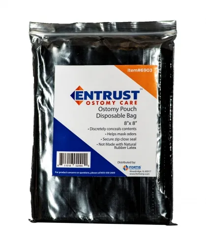 Fortis Medical Products - Entrust - 6903 - Entrust Ostomy Pouch Disposable Bag, 8" x 8"  REPLACES ZR97239.