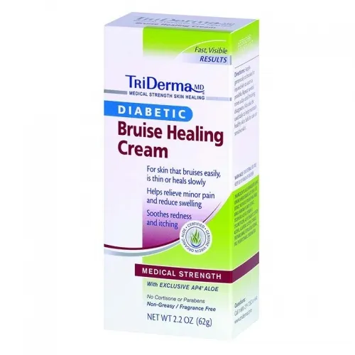 Genuine Virgin Aloe - 65025 - TriDerma Diabetic Bruise Defense Healing Cream, 2.2 oz., Fragrance-free, Non-greasy