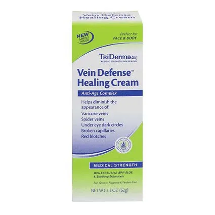Genuine Virgin Aloe dba Triderma - TriDerma MD Vein Defense - 74025 -  Skin Correction Cream  2.2 oz. Tube Unscented Cream