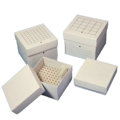 Globe Scientific - 3094-1 - Freezing Box, Cardboard, 64-place (8x8 Format), Fits 3.0ml, 4.0ml And 5.0ml Cryoclear Vials