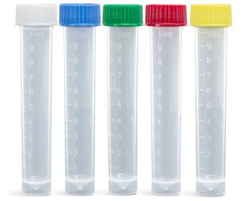 Globe Scientific - 6101G - Transport Tube, With Separate Screw Cap, Pp, Conical Bottom, Self-standing, Molded Graduations