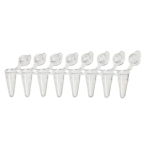 Globe Scientific - From: PCR-DL-01F To: PCR-DL-01FW - Diamondlink 8 strip Tubes, Low profile, With Individually attached Flat Caps